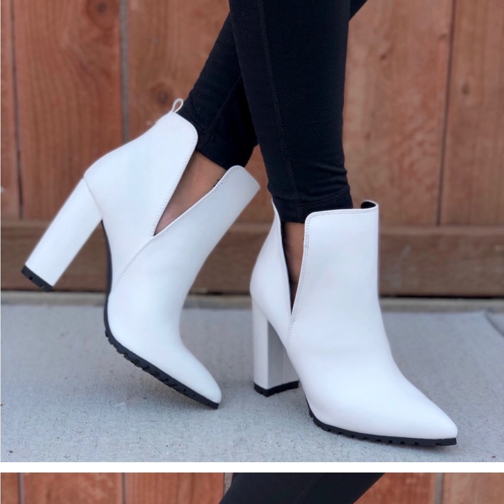 White Heeled Booties
